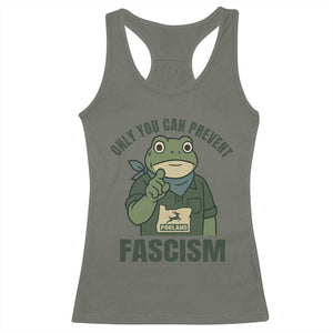 Only You Can Prevent Fascism Portland Frog Racerback Tank Top Resist Protest Forest Ranger TS02 Military Green Print Your Wear