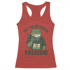 Only You Can Prevent Fascism Portland Frog Racerback Tank Top Resist Protest Forest Ranger TS02 Red Print Your Wear