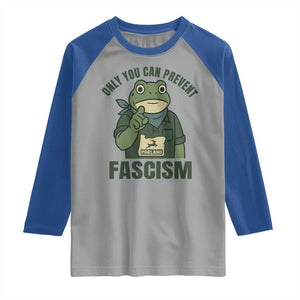 Only You Can Prevent Fascism Portland Frog Raglan Shirt Resist Protest Forest Ranger TS02 Sport Gray Royal Print Your Wear