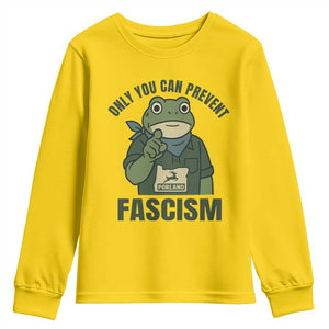 Only You Can Prevent Fascism Portland Frog Youth Sweatshirt Resist Protest Forest Ranger TS02 Daisy Print Your Wear