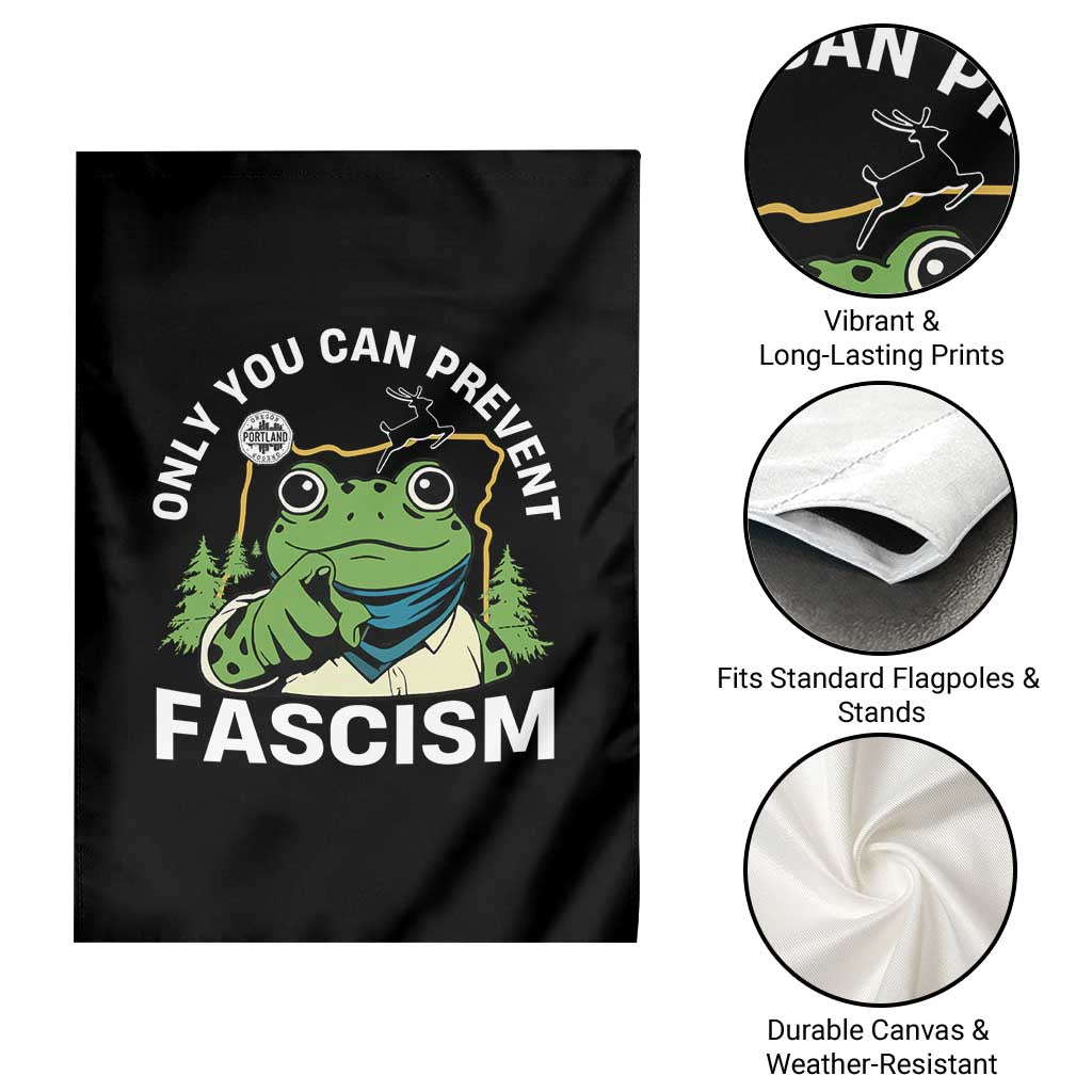 Only You Can Prevent Fascism Portland Frog Garden Flag Resist Protest Scenic Edition TS02 Print Your Wear