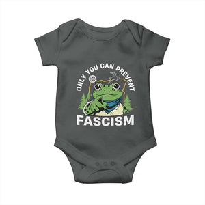 Only You Can Prevent Fascism Portland Frog Baby Onesie Resist Protest Scenic Edition TS02 Dark Heather Print Your Wear
