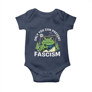 Only You Can Prevent Fascism Portland Frog Baby Onesie Resist Protest Scenic Edition TS02 Navy Print Your Wear