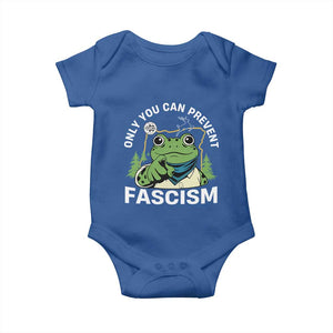 Only You Can Prevent Fascism Portland Frog Baby Onesie Resist Protest Scenic Edition TS02 Royal Blue Print Your Wear