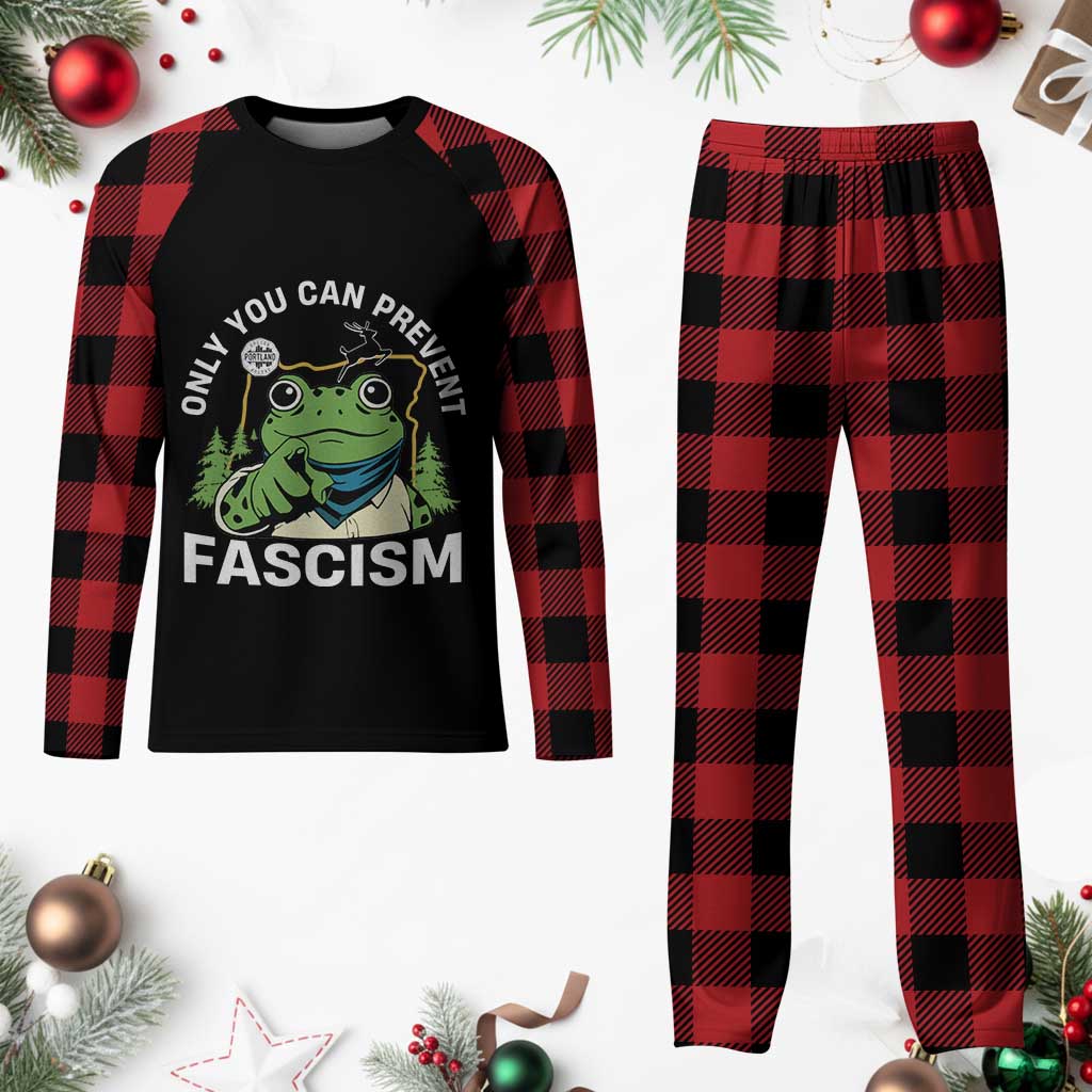 Only You Can Prevent Fascism Portland Frog Plaid Pajama Set Resist Protest Scenic Edition TS02 Buffalo Plaid Print Your Wear