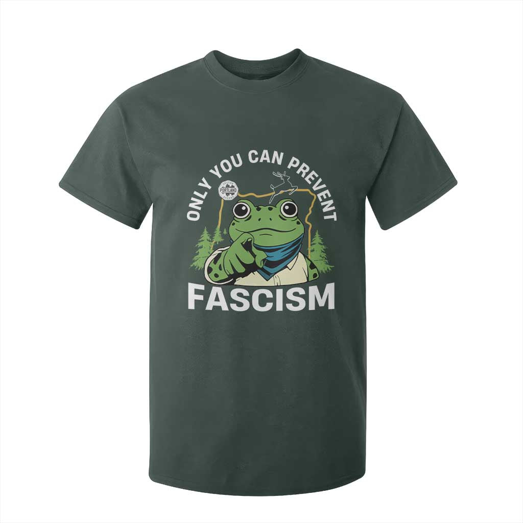 Only You Can Prevent Fascism Portland Frog T Shirt For Kid Resist Protest Scenic Edition TS02 Dark Forest Green Print Your Wear