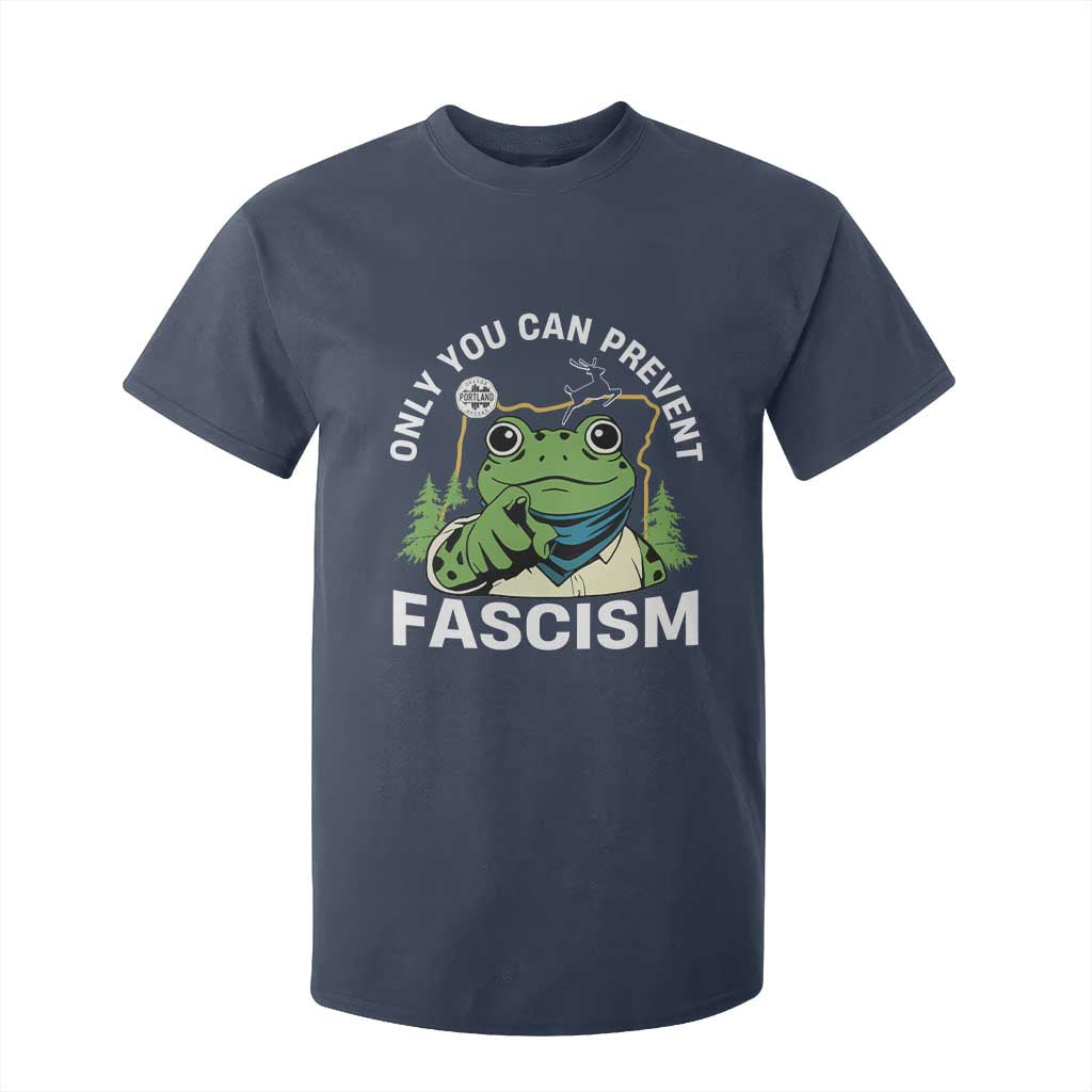 Only You Can Prevent Fascism Portland Frog T Shirt For Kid Resist Protest Scenic Edition TS02 Navy Print Your Wear