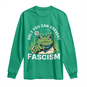 Only You Can Prevent Fascism Portland Frog Long Sleeve Shirt Resist Protest Scenic Edition TS02 Irish Green Print Your Wear