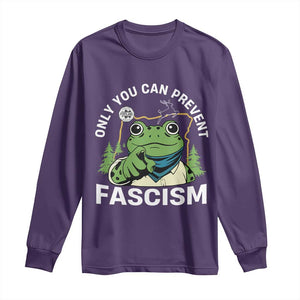 Only You Can Prevent Fascism Portland Frog Long Sleeve Shirt Resist Protest Scenic Edition TS02 Purple Print Your Wear