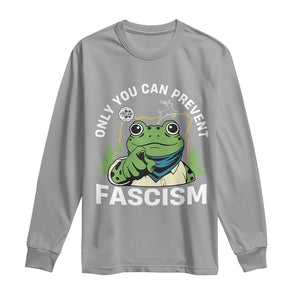 Only You Can Prevent Fascism Portland Frog Long Sleeve Shirt Resist Protest Scenic Edition TS02 Sport Gray Print Your Wear