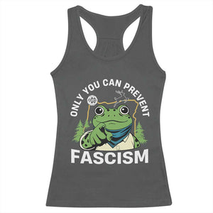 Only You Can Prevent Fascism Portland Frog Racerback Tank Top Resist Protest Scenic Edition TS02 Dark Heather Print Your Wear