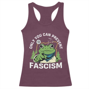 Only You Can Prevent Fascism Portland Frog Racerback Tank Top Resist Protest Scenic Edition TS02 Maroon Print Your Wear
