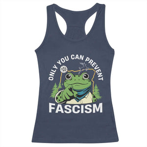 Only You Can Prevent Fascism Portland Frog Racerback Tank Top Resist Protest Scenic Edition TS02 Navy Print Your Wear
