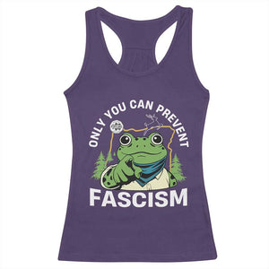 Only You Can Prevent Fascism Portland Frog Racerback Tank Top Resist Protest Scenic Edition TS02 Purple Print Your Wear
