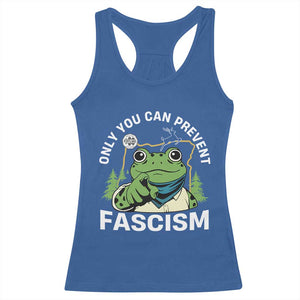 Only You Can Prevent Fascism Portland Frog Racerback Tank Top Resist Protest Scenic Edition TS02 Royal Blue Print Your Wear