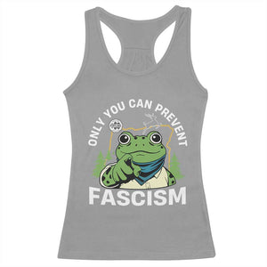 Only You Can Prevent Fascism Portland Frog Racerback Tank Top Resist Protest Scenic Edition TS02 Sport Gray Print Your Wear