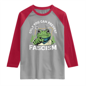 Only You Can Prevent Fascism Portland Frog Raglan Shirt Resist Protest Scenic Edition TS02 Sport Gray Red Print Your Wear