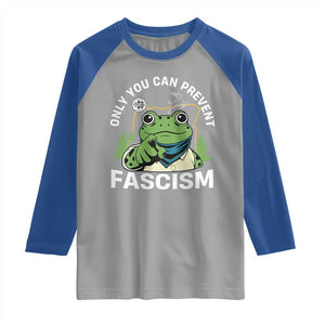 Only You Can Prevent Fascism Portland Frog Raglan Shirt Resist Protest Scenic Edition TS02 Sport Gray Royal Print Your Wear