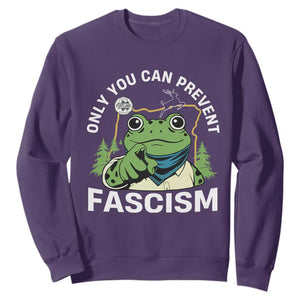 Only You Can Prevent Fascism Portland Frog Sweatshirt Resist Protest Scenic Edition TS02 Purple Print Your Wear