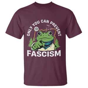Only You Can Prevent Fascism Portland Frog T Shirt Resist Protest Scenic Edition TS02 Maroon Print Your Wear