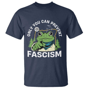 Only You Can Prevent Fascism Portland Frog T Shirt Resist Protest Scenic Edition TS02 Navy Print Your Wear