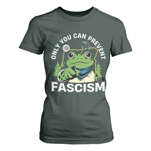 Only You Can Prevent Fascism Portland Frog T Shirt For Women Resist Protest Scenic Edition TS02 Dark Forest Green Print Your Wear