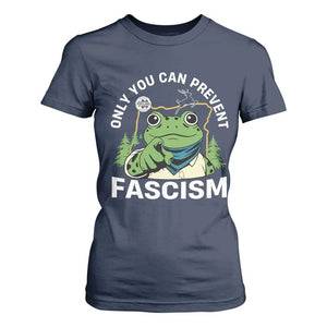 Only You Can Prevent Fascism Portland Frog T Shirt For Women Resist Protest Scenic Edition TS02 Navy Print Your Wear
