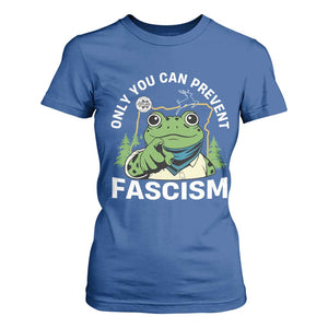 Only You Can Prevent Fascism Portland Frog T Shirt For Women Resist Protest Scenic Edition TS02 Royal Blue Print Your Wear