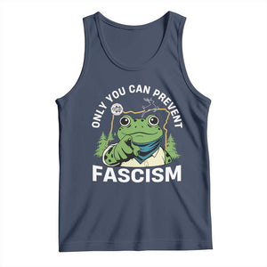 Only You Can Prevent Fascism Portland Frog Tank Top Resist Protest Scenic Edition TS02 Navy Print Your Wear