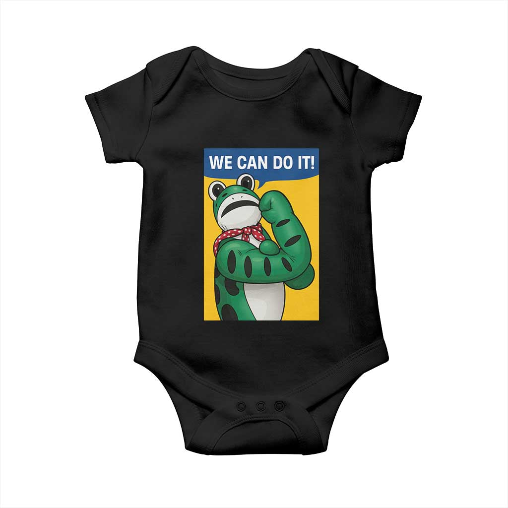 We Can Do It Rosie Frog Baby Onesie Resist Protest Parody Feminist Retro Poster TS02 Black Print Your Wear