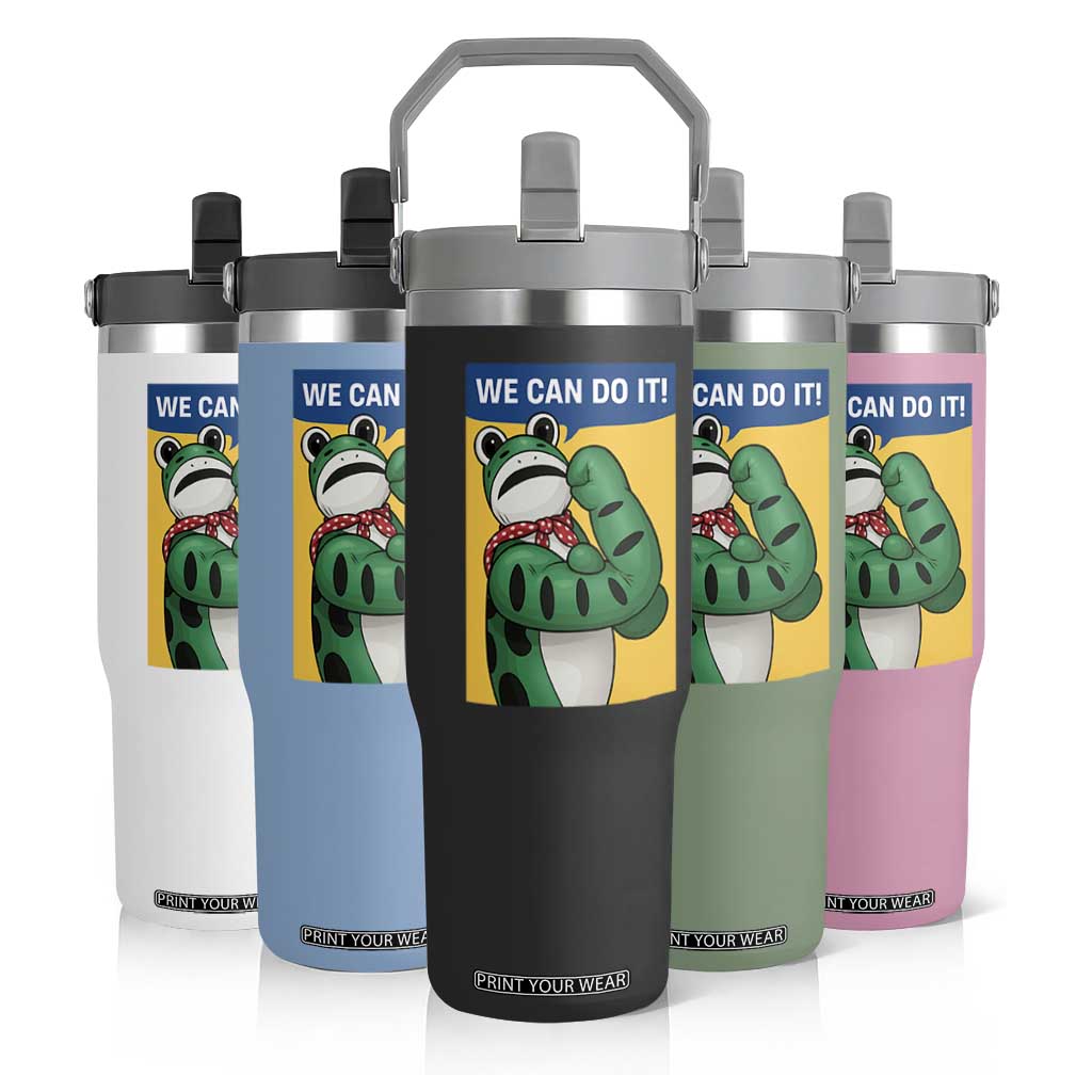 We Can Do It Rosie Frog Flip Straw Tumbler Resist Protest Parody Feminist Retro Poster TS02 Print Your Wear