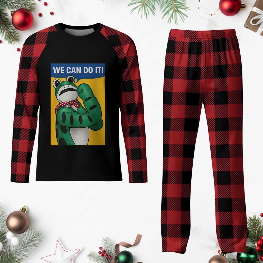 We Can Do It Rosie Frog Plaid Pajama Set Resist Protest Parody Feminist Retro Poster TS02 Buffalo Plaid Print Your Wear