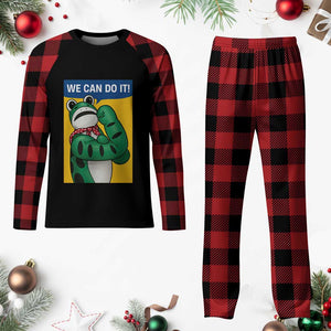 We Can Do It Rosie Frog Plaid Pajama Set Resist Protest Parody Feminist Retro Poster TS02 Buffalo Plaid Print Your Wear