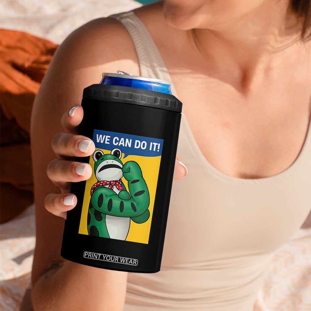 We Can Do It Rosie Frog 4 in 1 Can Cooler Tumbler Resist Protest Parody Feminist Retro Poster - Print Your Wear