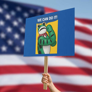 We Can Do It Rosie Frog Protest Sign Resist Protest Parody Feminist Retro Poster TS02 Horizontal 18" × 24" Blue Print Your Wear
