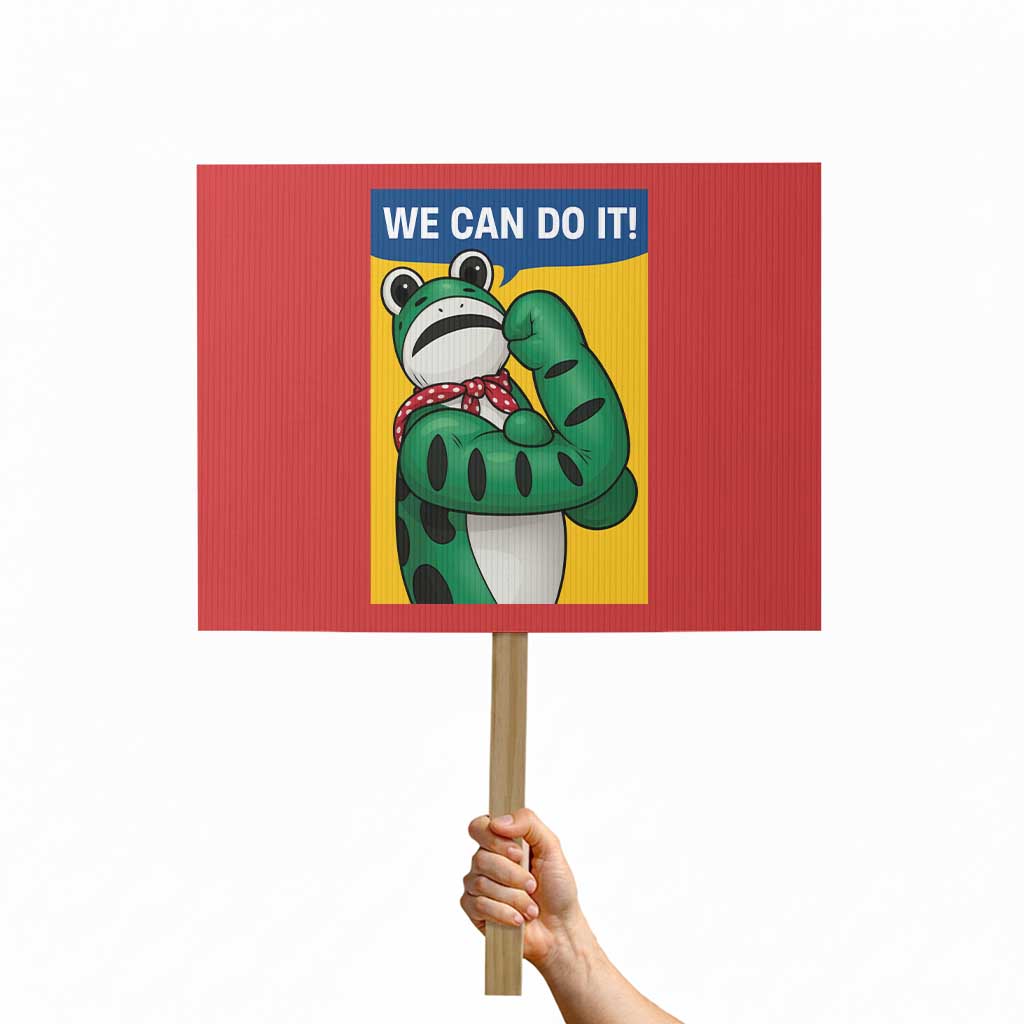 We Can Do It Rosie Frog Protest Sign Resist Protest Parody Feminist Retro Poster TS02 Horizontal 18" × 24" Red Print Your Wear