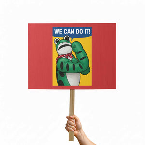 We Can Do It Rosie Frog Protest Sign Resist Protest Parody Feminist Retro Poster TS02 Horizontal 18" × 24" Red Print Your Wear