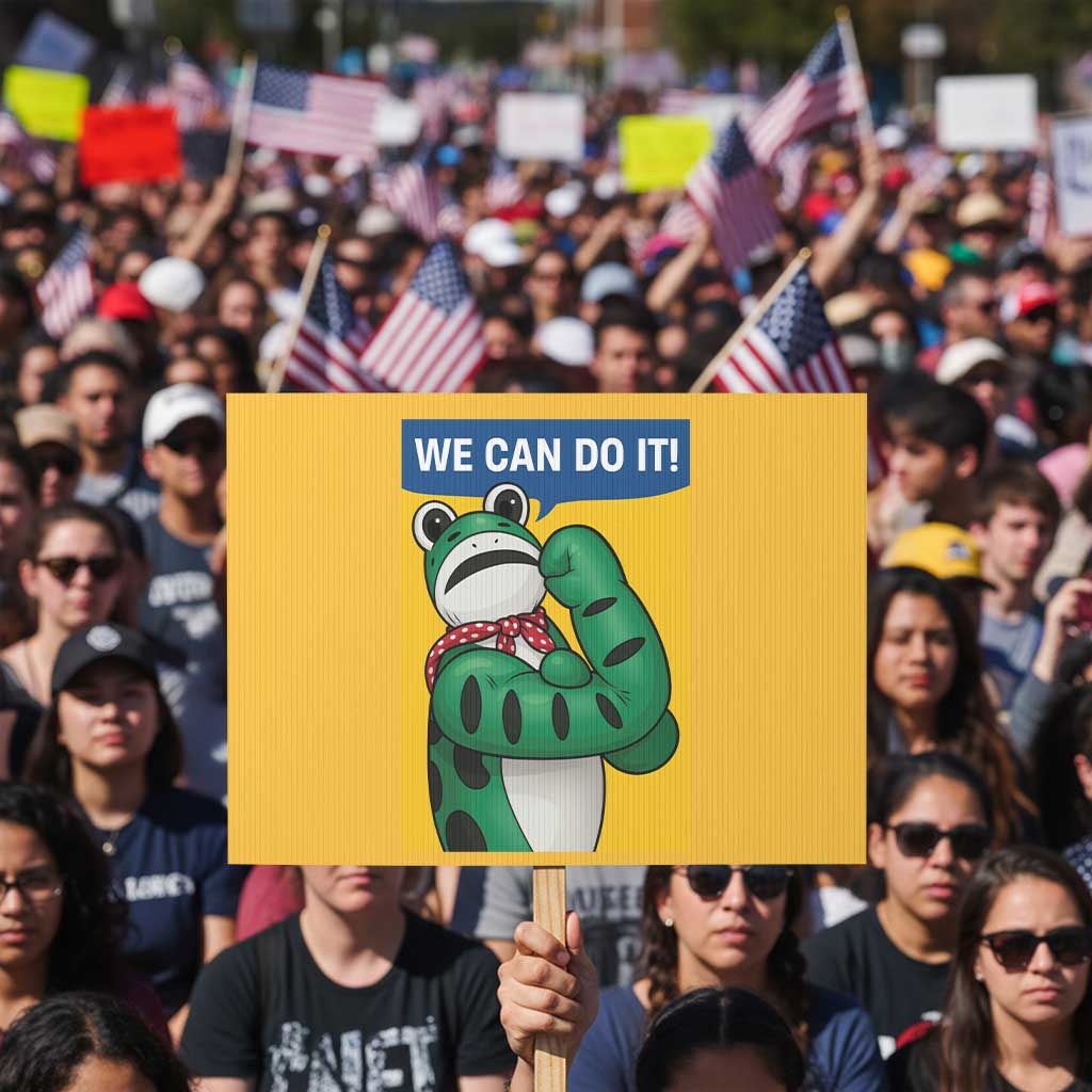 We Can Do It Rosie Frog Protest Sign Resist Protest Parody Feminist Retro Poster TS02 Horizontal 18