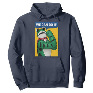 We Can Do It Rosie Frog Hoodie Resist Protest Parody Feminist Retro Poster TS02 Navy Print Your Wear