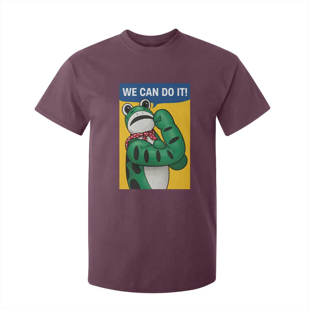 We Can Do It Rosie Frog T Shirt For Kid Resist Protest Parody Feminist Retro Poster TS02 Maroon Print Your Wear
