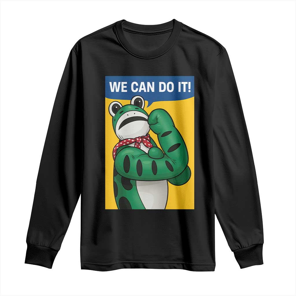 We Can Do It Rosie Frog Long Sleeve Shirt Resist Protest Parody Feminist Retro Poster TS02 Black Print Your Wear