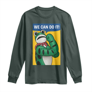 We Can Do It Rosie Frog Long Sleeve Shirt Resist Protest Parody Feminist Retro Poster TS02 Dark Forest Green Print Your Wear
