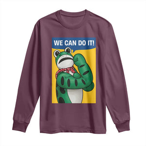 We Can Do It Rosie Frog Long Sleeve Shirt Resist Protest Parody Feminist Retro Poster TS02 Maroon Print Your Wear