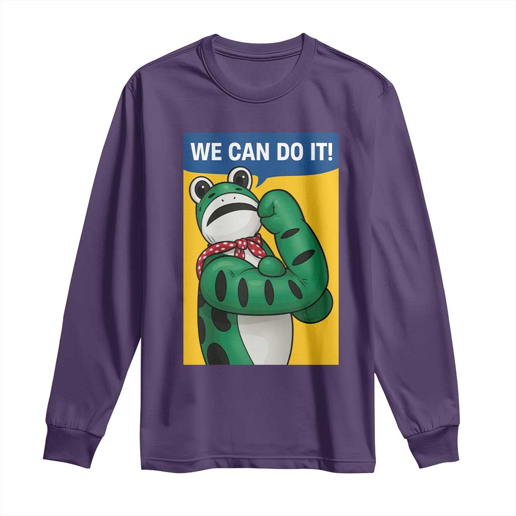 We Can Do It Rosie Frog Long Sleeve Shirt Resist Protest Parody Feminist Retro Poster TS02 Purple Print Your Wear