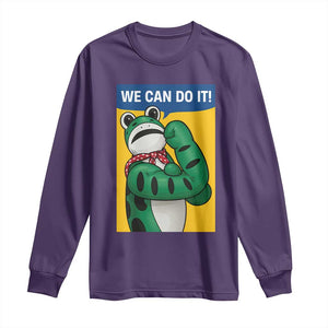 We Can Do It Rosie Frog Long Sleeve Shirt Resist Protest Parody Feminist Retro Poster TS02 Purple Print Your Wear