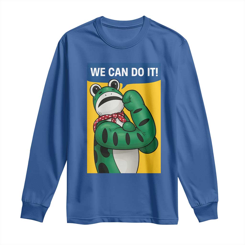 We Can Do It Rosie Frog Long Sleeve Shirt Resist Protest Parody Feminist Retro Poster TS02 Royal Blue Print Your Wear