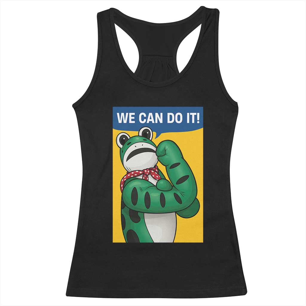 We Can Do It Rosie Frog Racerback Tank Top Resist Protest Parody Feminist Retro Poster TS02 Black Print Your Wear