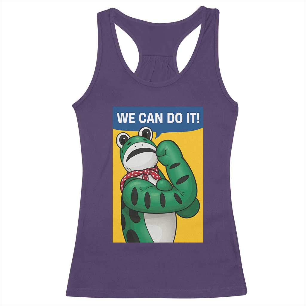 We Can Do It Rosie Frog Racerback Tank Top Resist Protest Parody Feminist Retro Poster TS02 Purple Print Your Wear