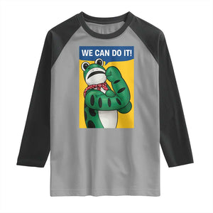 We Can Do It Rosie Frog Raglan Shirt Resist Protest Parody Feminist Retro Poster TS02 Sport Gray Black Print Your Wear