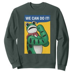 We Can Do It Rosie Frog Sweatshirt Resist Protest Parody Feminist Retro Poster TS02 Dark Forest Green Print Your Wear